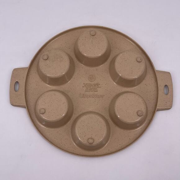 Vintage LittonWare 6 Cupcake Muffin Egg Pan #39284 Microwave or Oven Use - Picture 2 of 9